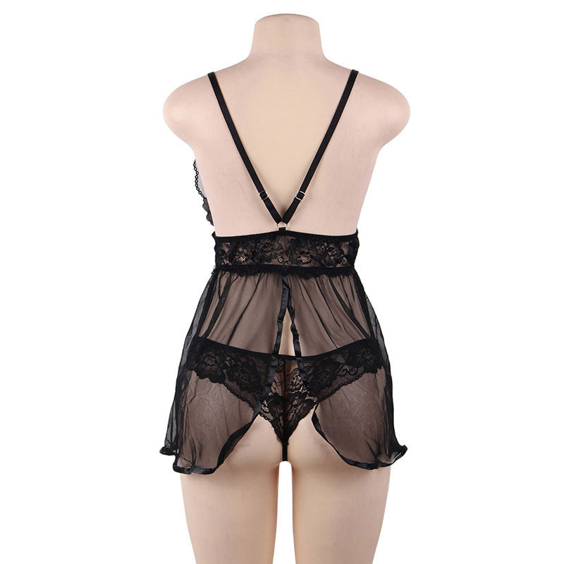 Oversized Sling Sexy Lingerie European And American Sexy Lace Nightdress