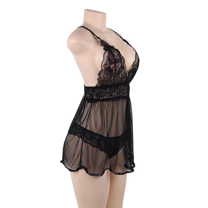 Oversized Sling Sexy Lingerie European And American Sexy Lace Nightdress