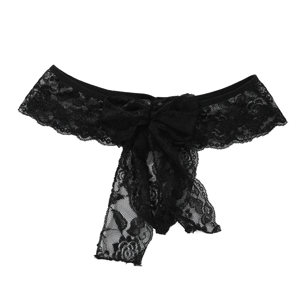Female With Bow Tie And Lace Underwear