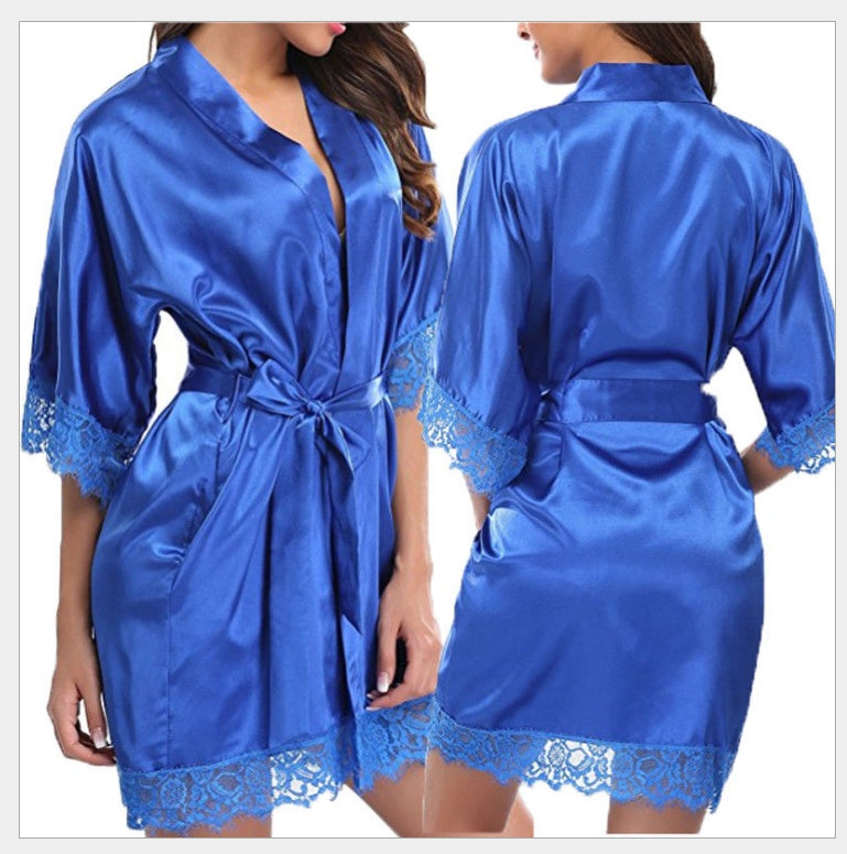 Sexy Faux Ice Silk Plus Size Nightgown