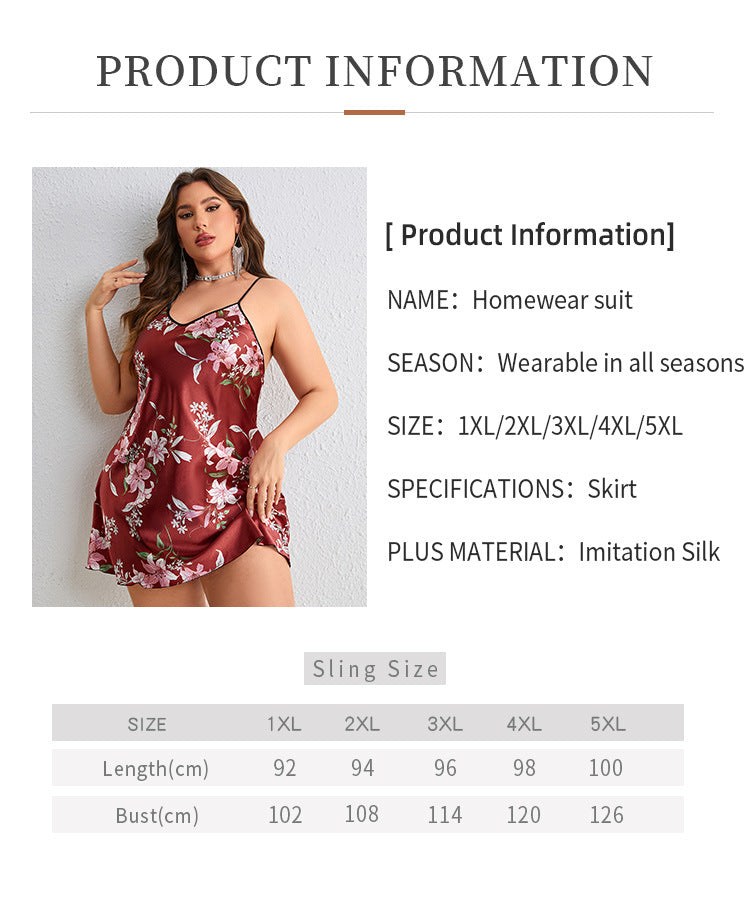 Women's Casual Pajamas Ice Silk Backless Nightdress