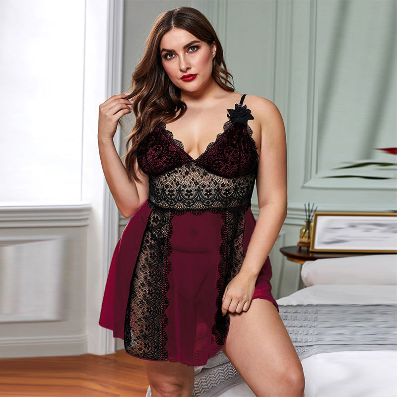 Sexy Dress Sexy Pajamas Sexy Lace Suspender Sleeping Skirt